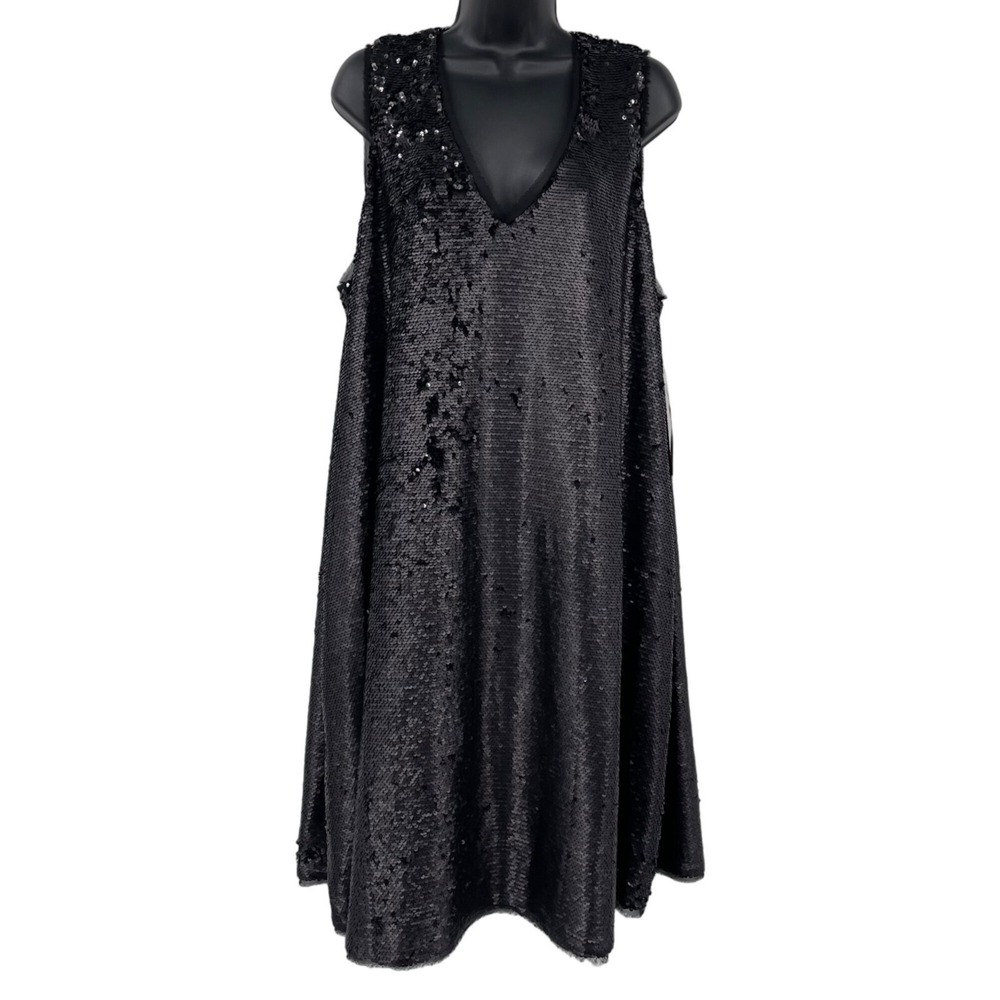 Rachel Roy Dress Womens Plus Sizez 2X‎ Black Curvy Full Sequin Cocktail Party